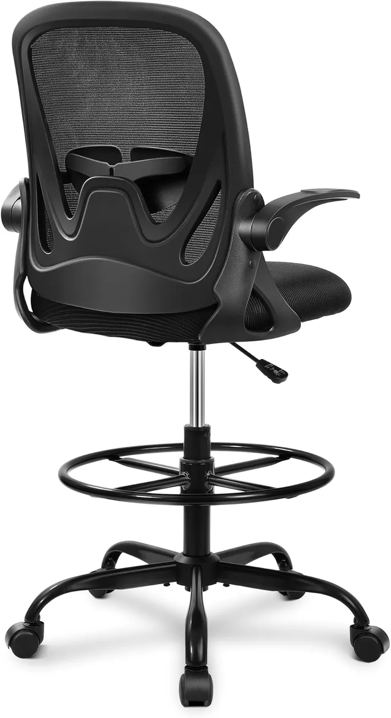 Primy Drafting Chair Tall Office Chair with Flip-up Armrests